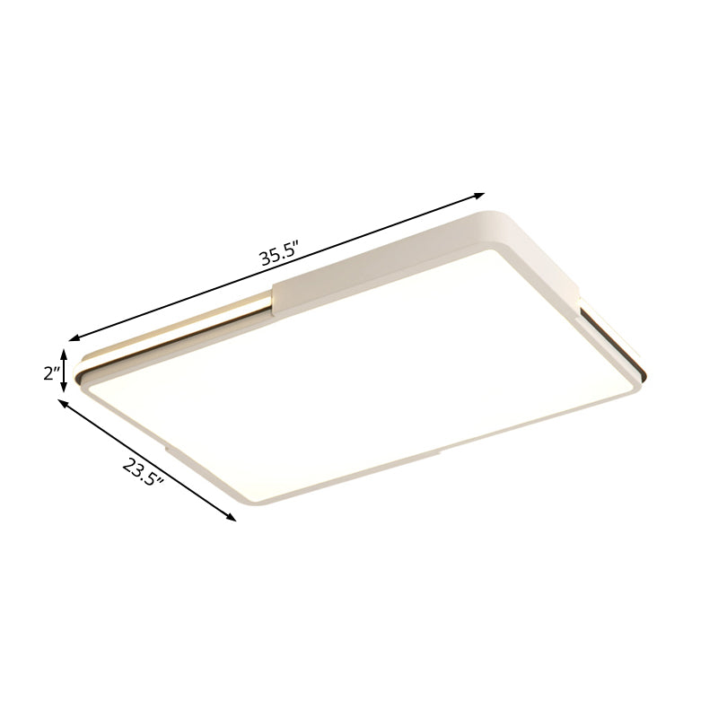 White Square/Rectangular LED Flush Mount Light Simple 16