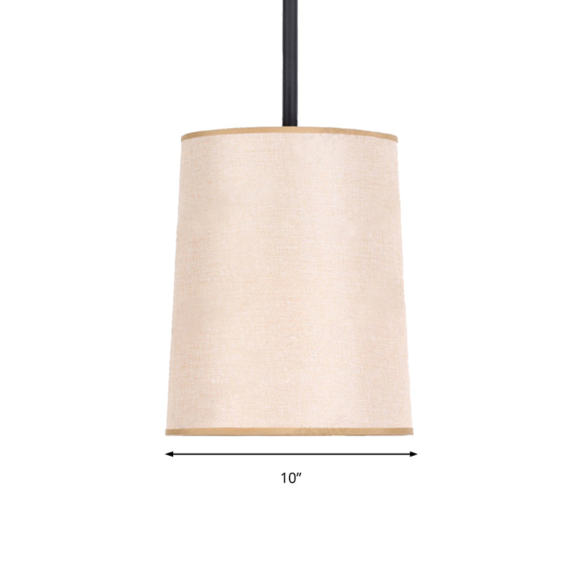 LED Cylinder Ceiling Pendant Light Classic White Fabric Hanging Lamp for Bedroom Clearhalo 'Ceiling Lights' 'Pendant Lights' 'Pendants' Lighting' 216069