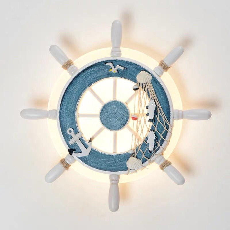 Shaded Wall Mount Light Kids Acrylic Kindergarten LED Wall Lighting Fixture in White Clearhalo 'Wall Lamps & Sconces' 'Wall Lights' Lighting' 2161935