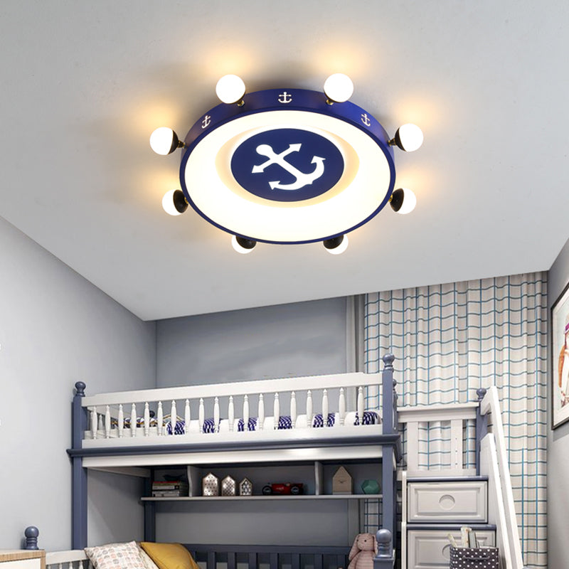 Circle Shaped Child Room LED Flush Mount Acrylic Modern Flushmount Ceiling Lighting Blue Warm Clearhalo 'Ceiling Lights' 'Close To Ceiling Lights' 'Close to ceiling' 'Flush mount' Lighting' 2161959