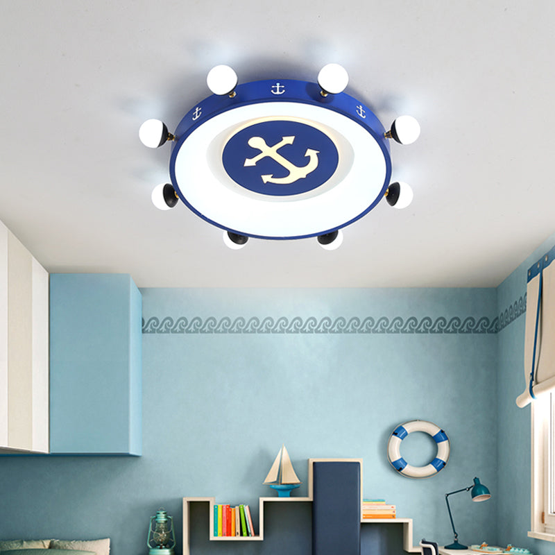 Circle Shaped Child Room LED Flush Mount Acrylic Modern Flushmount Ceiling Lighting Clearhalo 'Ceiling Lights' 'Close To Ceiling Lights' 'Close to ceiling' 'Flush mount' Lighting' 2161961