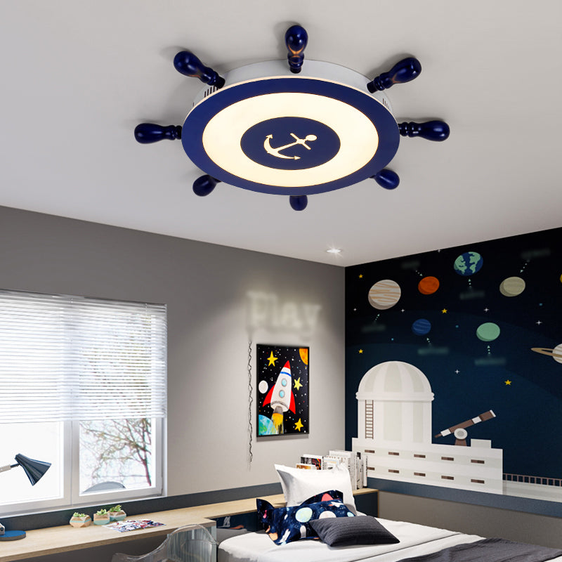 Resin Rudder Shaped Flush Light Contemporary Blue LED Flush Ceiling Light Fixture for Child Room Clearhalo 'Ceiling Lights' 'Close To Ceiling Lights' 'Close to ceiling' 'Flush mount' Lighting' 2161984