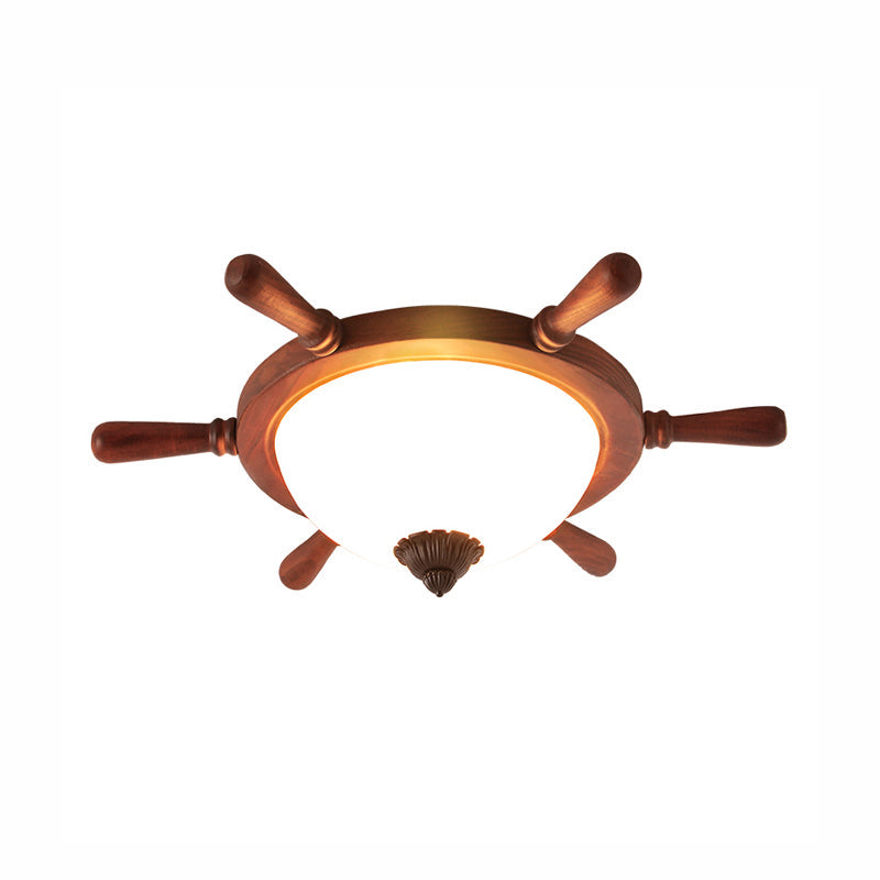 Rudder Shape Flush Light Kids Wooden Kindergarten LED Flush Ceiling Light Fixture Clearhalo 'Ceiling Lights' 'Close To Ceiling Lights' 'Close to ceiling' 'Flush mount' Lighting' 2162013