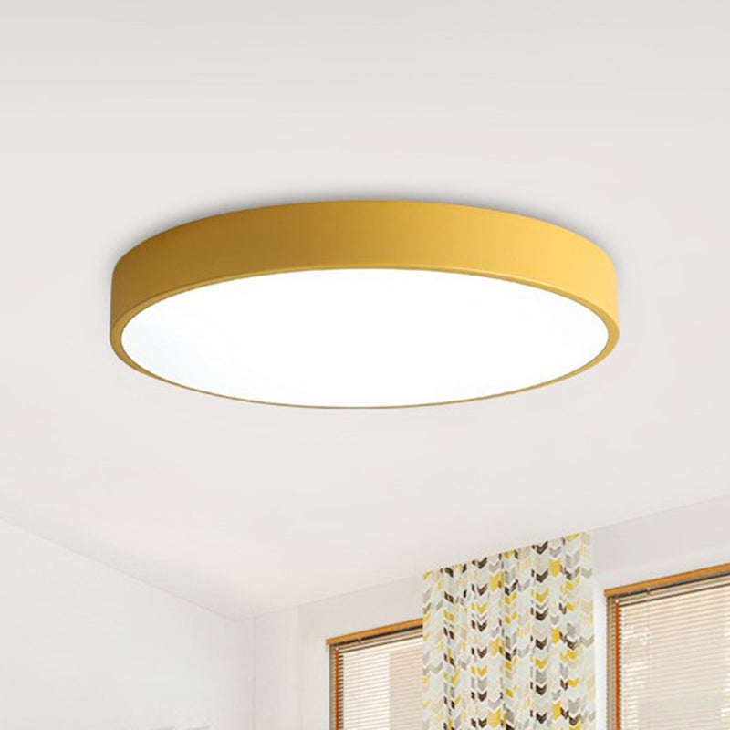 Minimalist Disc Flush Ceiling Light Acrylic Bedroom LED Flush Mount Lighting Fixture Orange White Clearhalo 'Ceiling Lights' 'Close To Ceiling Lights' 'Close to ceiling' 'Flush mount' Lighting' 2162192