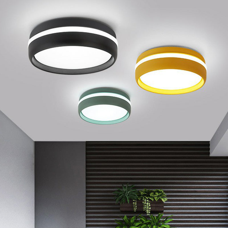 Round LED Flush Mount Minimalist Metallic Kindergarten Flushmount Ceiling Lighting Clearhalo 'Ceiling Lights' 'Close To Ceiling Lights' 'Close to ceiling' 'Flush mount' Lighting' 2162221