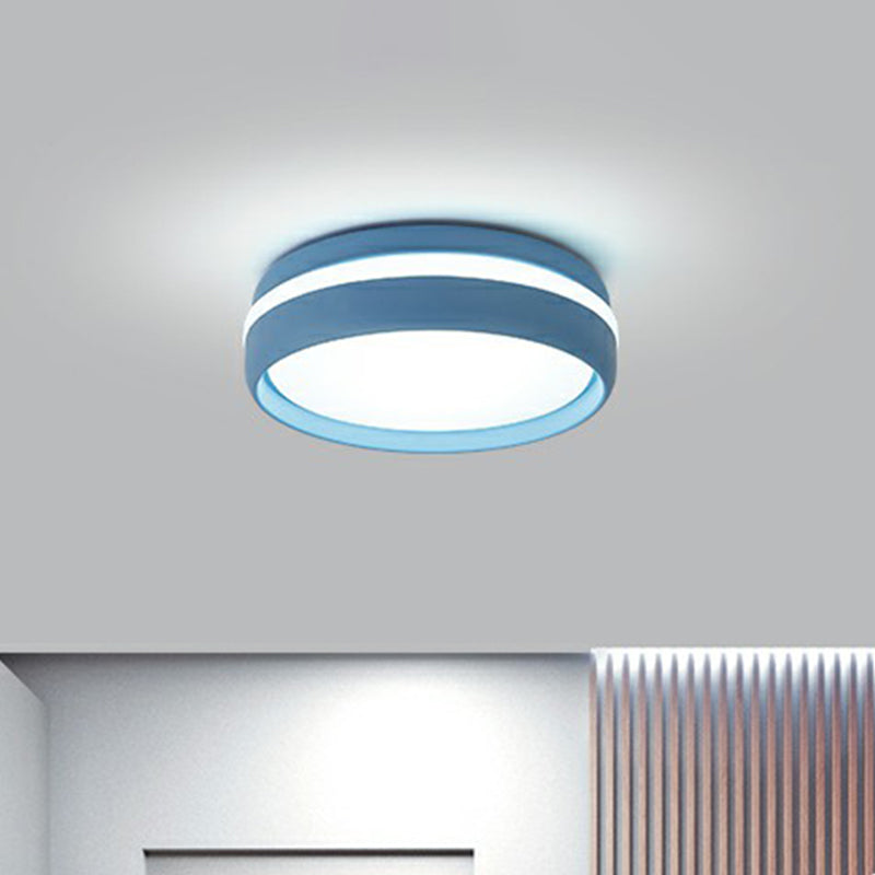 Round LED Flush Mount Minimalist Metallic Kindergarten Flushmount Ceiling Lighting Blue Clearhalo 'Ceiling Lights' 'Close To Ceiling Lights' 'Close to ceiling' 'Flush mount' Lighting' 2162225