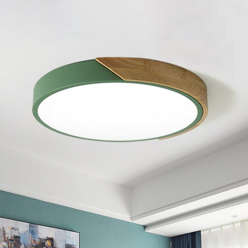 Round Shaped Bedroom LED Flush Mount Lighting Metallic Nordic Style Flush Mount Ceiling Light Green Clearhalo 'Ceiling Lights' 'Close To Ceiling Lights' 'Close to ceiling' 'Flush mount' Lighting' 2162243