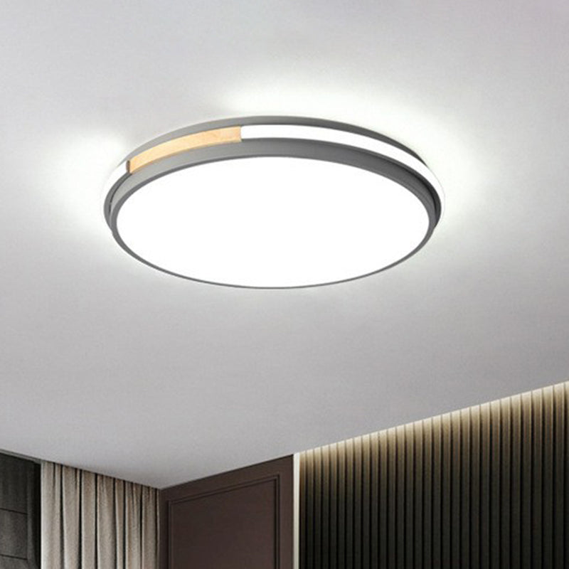 Simplistic Round Shaped Flush Mount Lighting Acrylic Bedroom LED Flush Mount Fixture Grey Clearhalo 'Ceiling Lights' 'Close To Ceiling Lights' 'Close to ceiling' 'Flush mount' Lighting' 2162255