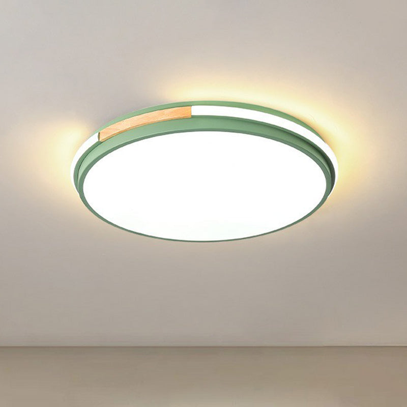 Simplistic Round Shaped Flush Mount Lighting Acrylic Bedroom LED Flush Mount Fixture Green Clearhalo 'Ceiling Lights' 'Close To Ceiling Lights' 'Close to ceiling' 'Flush mount' Lighting' 2162257