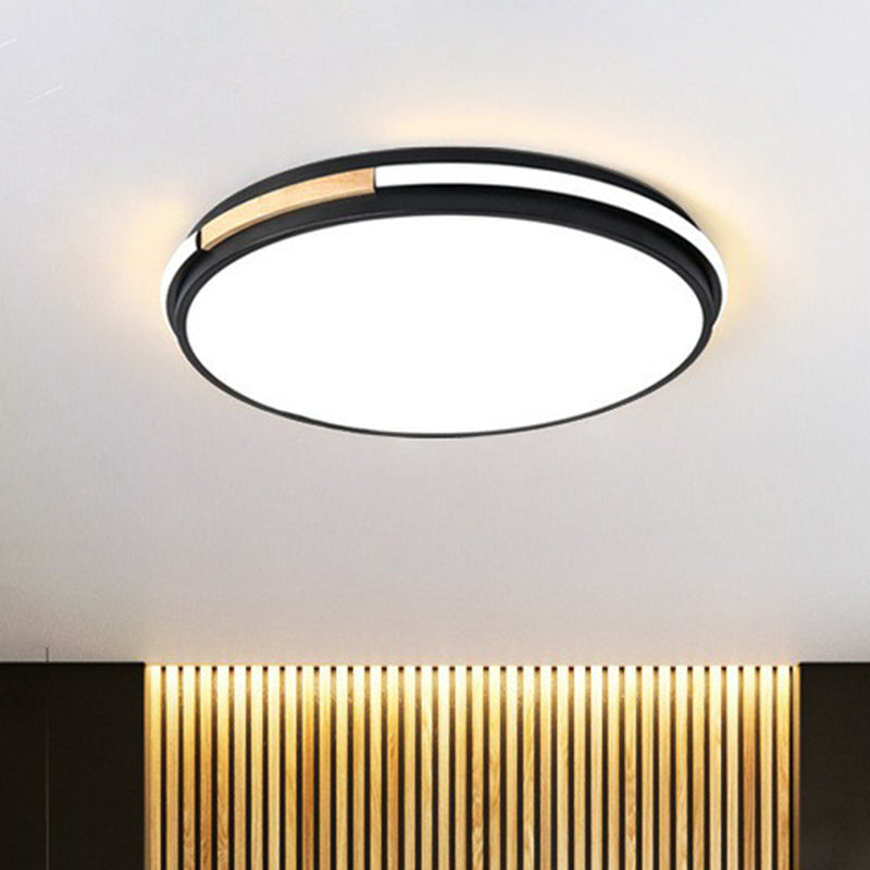 Simplistic Round Shaped Flush Mount Lighting Acrylic Bedroom LED Flush Mount Fixture Black Clearhalo 'Ceiling Lights' 'Close To Ceiling Lights' 'Close to ceiling' 'Flush mount' Lighting' 2162259