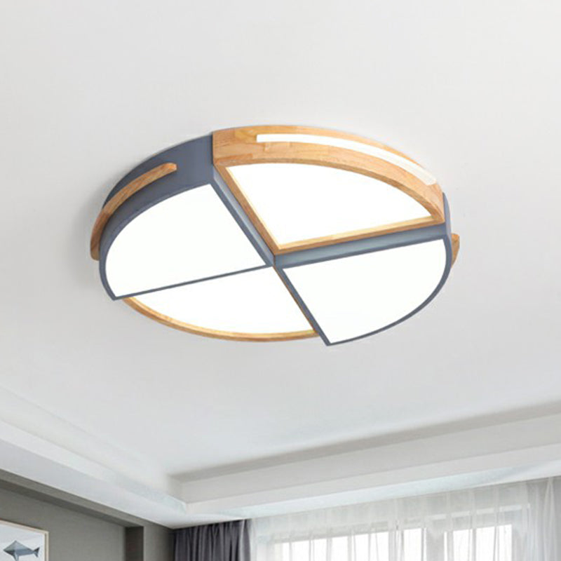 Acrylic Splicing Round Flush Light Macaron LED Flush Ceiling Light Fixture for Bedroom Grey Clearhalo 'Ceiling Lights' 'Close To Ceiling Lights' 'Close to ceiling' 'Flush mount' Lighting' 2162290