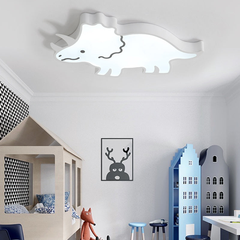 Yellow/White Dinosaur Design Flushmount Lighting Kids LED Acrylic Flush Pendant Light for Children Room, Warm/White Light Clearhalo 'Ceiling Lights' 'Close To Ceiling Lights' 'Close to ceiling' 'Flush mount' Lighting' 216464