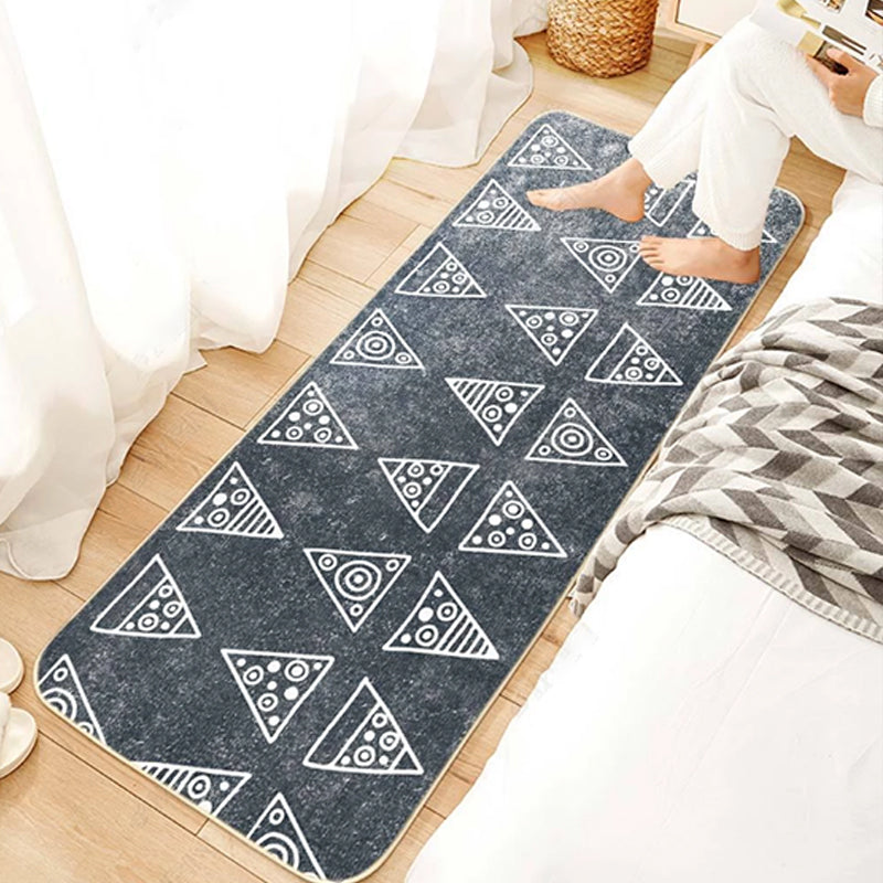 Bohemian Bedroom Runner Rug Multi Color Geometry Carpet Polypropylene Non-Slip Backing Pet Friendly Stain Resistant Area Rug Dark Blue Clearhalo 'Area Rug' 'Bohemian' 'Rugs' Rug' 2170145