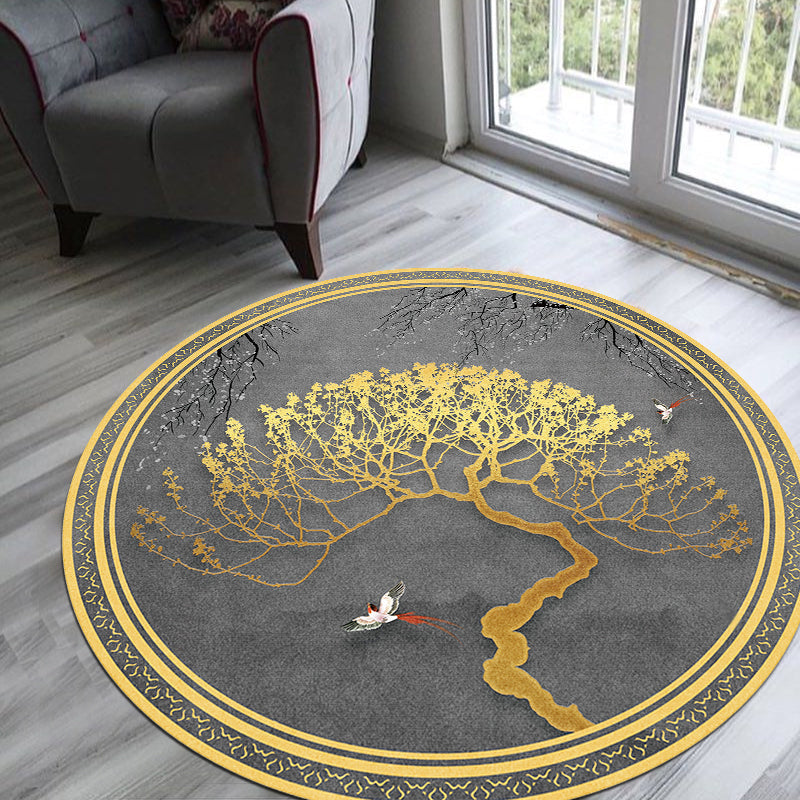 Classical Oriental Rug Multi Color Flower and Bird Rug Anti-Slip Backing Stain Resistant Pet Friendly Rug for Living Room Gold Clearhalo 'Area Rug' 'Rug' 2170348