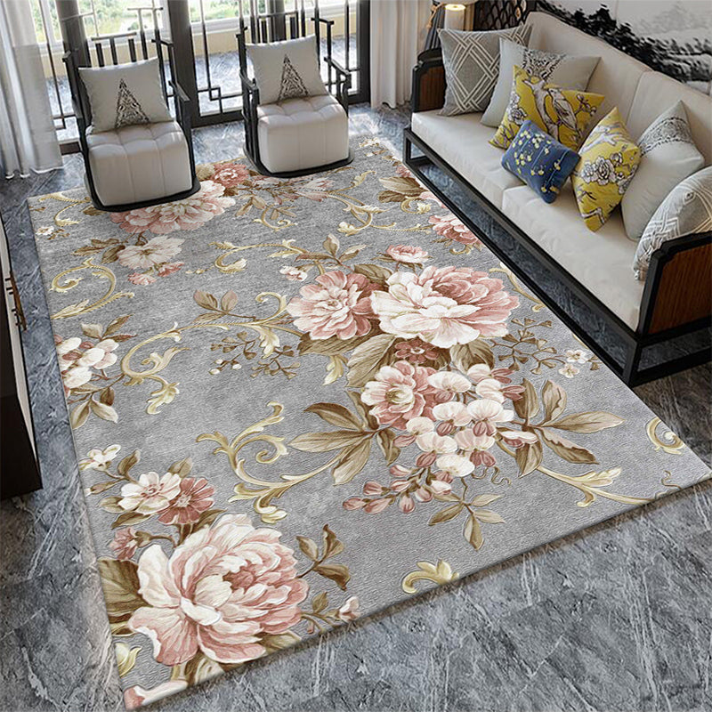 Glamour Drawing Print Rug Multicolor Chinoiserie Carpet Synthetics Pet Friendly Non-Slip Backing Washable Rug for Home Clearhalo 'Area Rug' 'Rug' 2170353