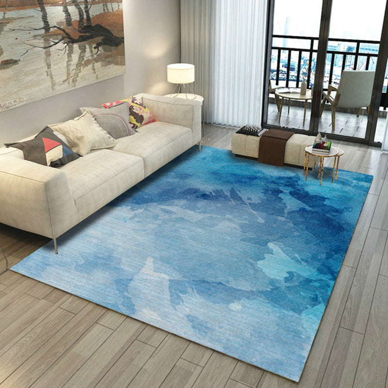 Asian Abstract Painting Rug Multi-Color Polypropylene Carpet Machine Washable Anti-Slip Backing Stain Resistant Rug for Great Room Sky Blue Clearhalo 'Area Rug' 'Rug' 2170461