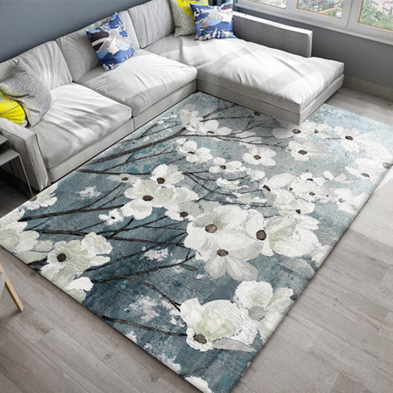 Chic Oriental Rug Polyester Flower Botanical Rug Non-Slip Machine Washable Pet Friendly Carpet for Family Room Clearhalo 'Area Rug' 'Rug' 2170464