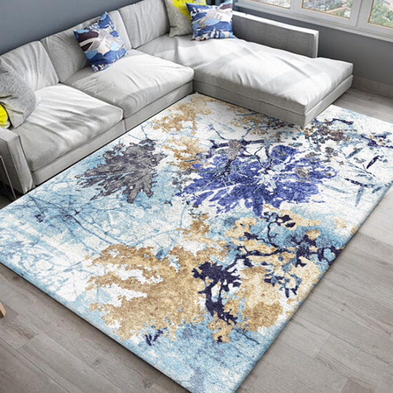 Chic Oriental Rug Polyester Flower Botanical Rug Non-Slip Machine Washable Pet Friendly Carpet for Family Room Clearhalo 'Area Rug' 'Rug' 2170465