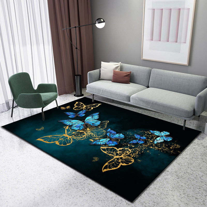 Enchanting 3D Natural Scene Rug Multicolor Asian Rug Synthetics Pet Friendly Stain Resistant Non-Slip Backing Rug for Living Room Blue Clearhalo 'Area Rug' 'Rug' 2170490