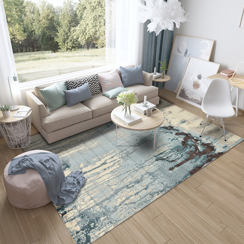 Shabby Chic Multicolor Steampunk Rug Polypropylene Rustic Surface Carpet Pet Friendly Washable Anti-Slip Backing Rug for Home Light Blue Clearhalo 'Area Rug' 'Rug' 2170663