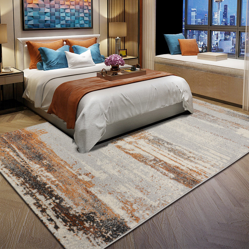 Repurposed Grey Rust Pattern Rug Synthetics Cyberpunk Rug Pet Friendly Non-Slip Machine Washable Carpet for Hotel Clearhalo 'Area Rug' 'Rug' 2170672