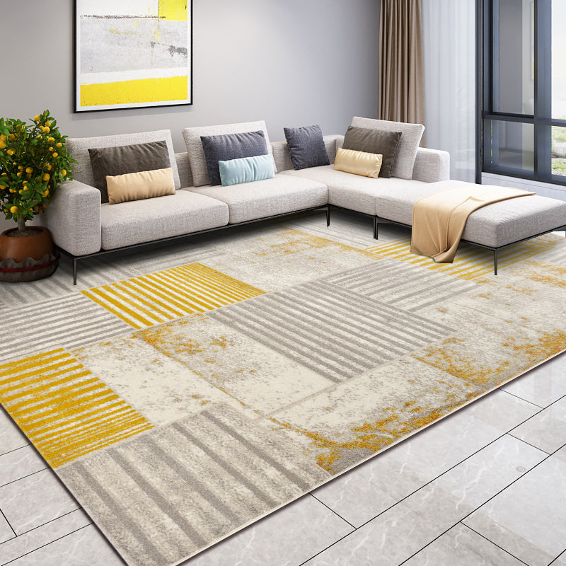 Industrial Line Art Print Rug Multi Colored Polypropylene Carpet Machine Washable Non-Slip Pet Friendly Rug for Sitting Room Yellow Clearhalo 'Area Rug' 'Rug' 2170688