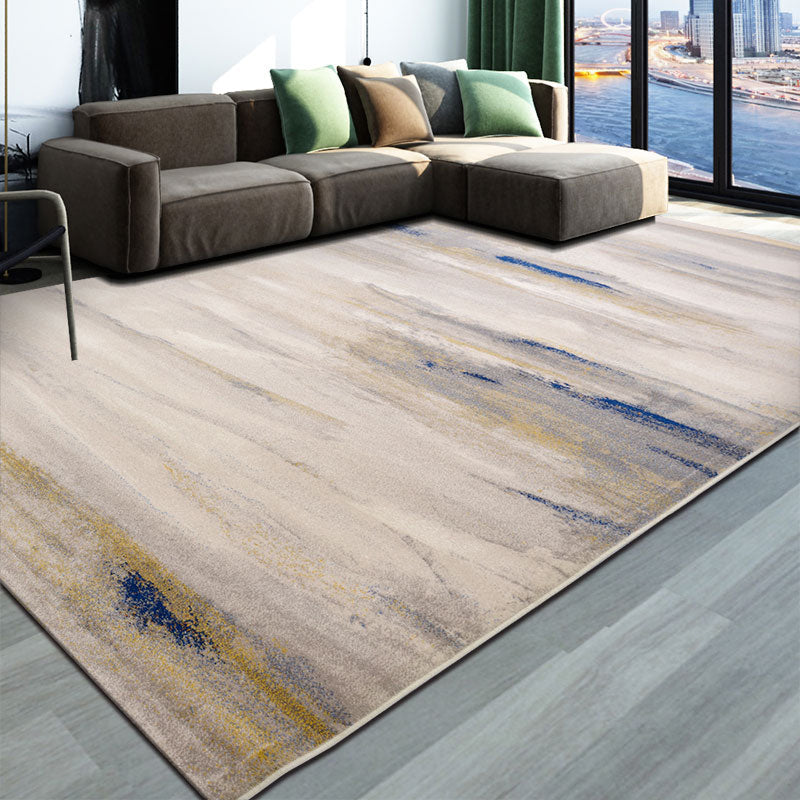 Industrial Line Art Print Rug Multi Colored Polypropylene Carpet Machine Washable Non-Slip Pet Friendly Rug for Sitting Room Gray-White Clearhalo 'Area Rug' 'Rug' 2170689