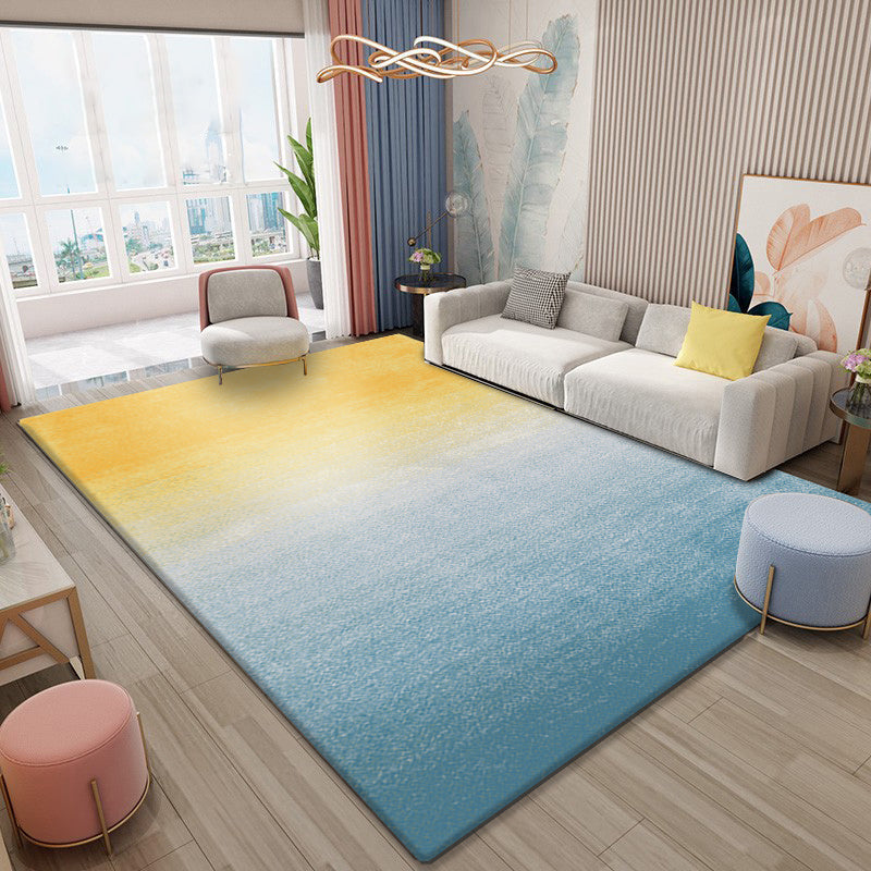 Simplicity Multicolor Ombre Rug Polyester Industrial Carpet Non-Slip Backing Pet Friendly Stain Resistant Rug for Guest Room Blue Clearhalo 'Area Rug' 'Rug' 2170882