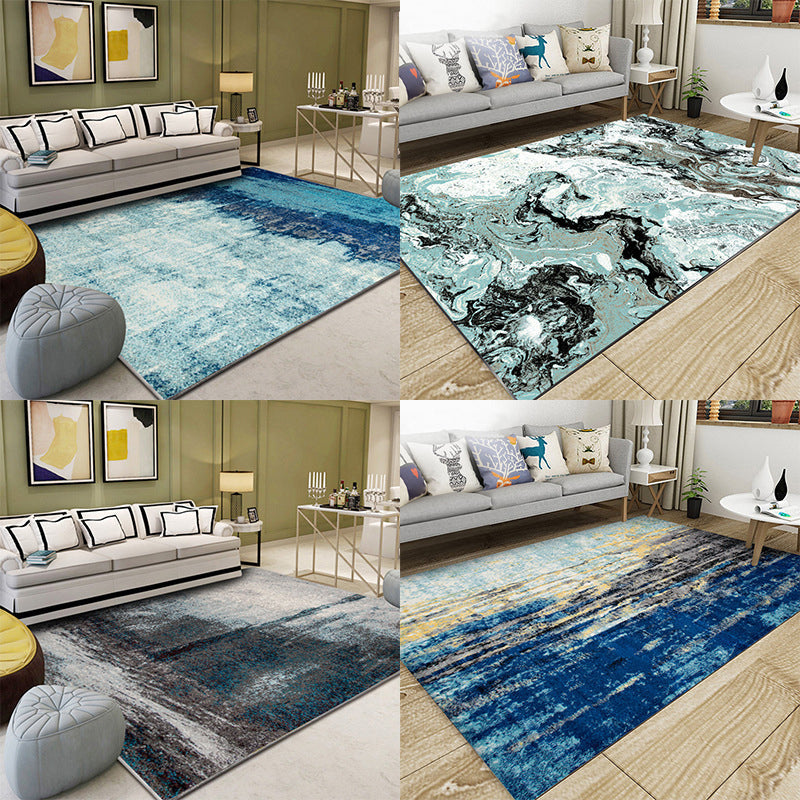 Classical Multicolor Industrial Rug Polyester Abstract Painting Carpet Anti-Slip Backing Machine Washable Stain Resistant Rug for Lounge Clearhalo 'Area Rug' 'Rug' 2170906