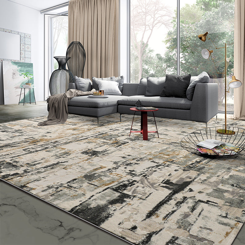 Multi Color Post-Expressionism Rug Polyester Industrial Carpet Machine Washable Non-Slip Backing Stain Resistant Rug for Home Decoration Clearhalo 'Area Rug' 'Rug' 2170932