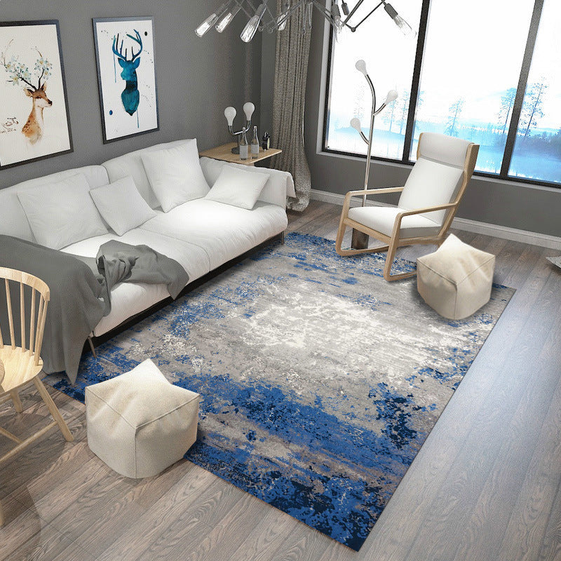 Retro Abstract Painting Print Rug Multi Colored Industrial Rug Polyester Stain Resistant Non-Slip Backing Machine Washable Rug for Room Royal Blue Clearhalo 'Area Rug' 'Rug' 2170941