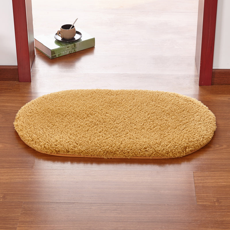 Multicolor Front Door Rug Casual Plain Carpet Faux Wool Anti-Slip Backing Handmade Rug Khaki Clearhalo 'Area Rug' 'Casual' 'Rugs' Rug' 2171273