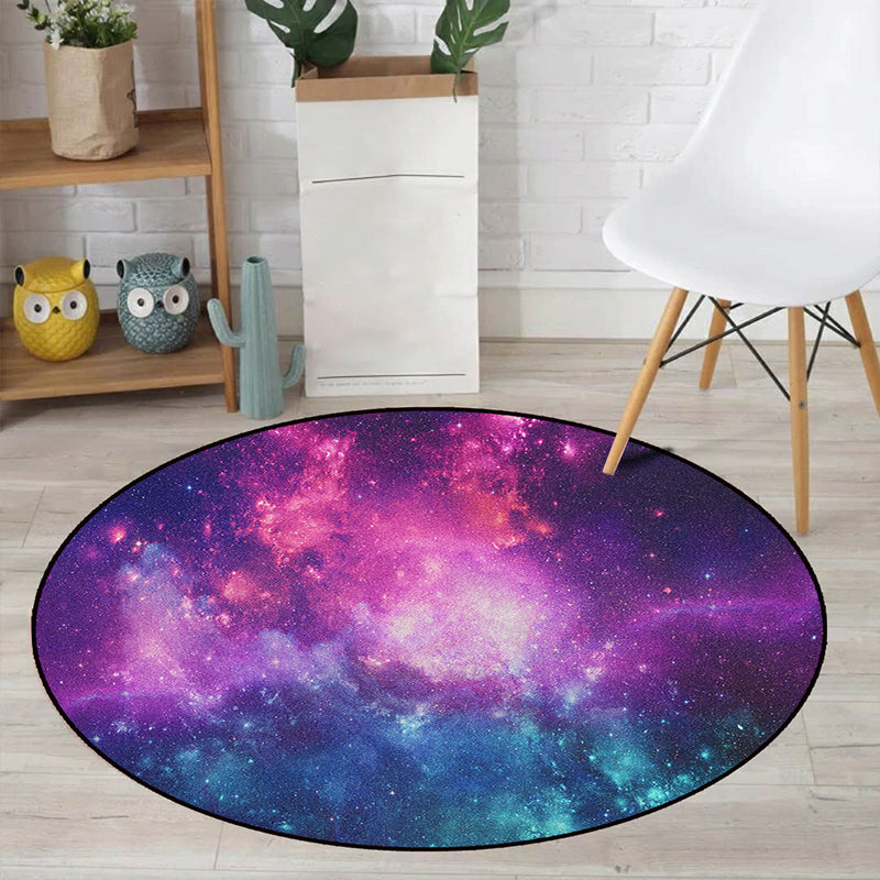 Realistic Multicolor Cosmos Print Rug Polyester Modern Carpet Pet Friendly Anti-Slip Machine Washable Rug for Kids Room Purple Clearhalo 'Area Rug' 'Rug' 2171381