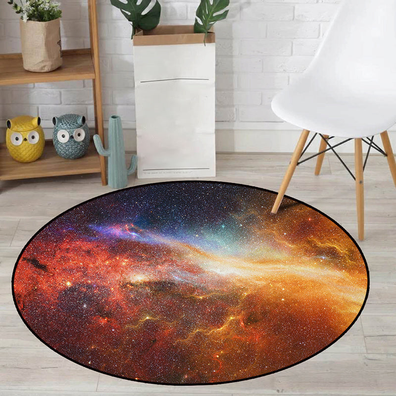 Realistic Multicolor Cosmos Print Rug Polyester Modern Carpet Pet Friendly Anti-Slip Machine Washable Rug for Kids Room Yellow Clearhalo 'Area Rug' 'Rug' 2171384