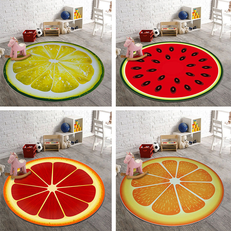 Multi Colored Playroom Rug Modern 3D Graphic Fruit Rug Synthetics Non-Slip Machine Washable Stain Resistant Indoor Rug Clearhalo 'Area Rug' 'Rug' 2171483