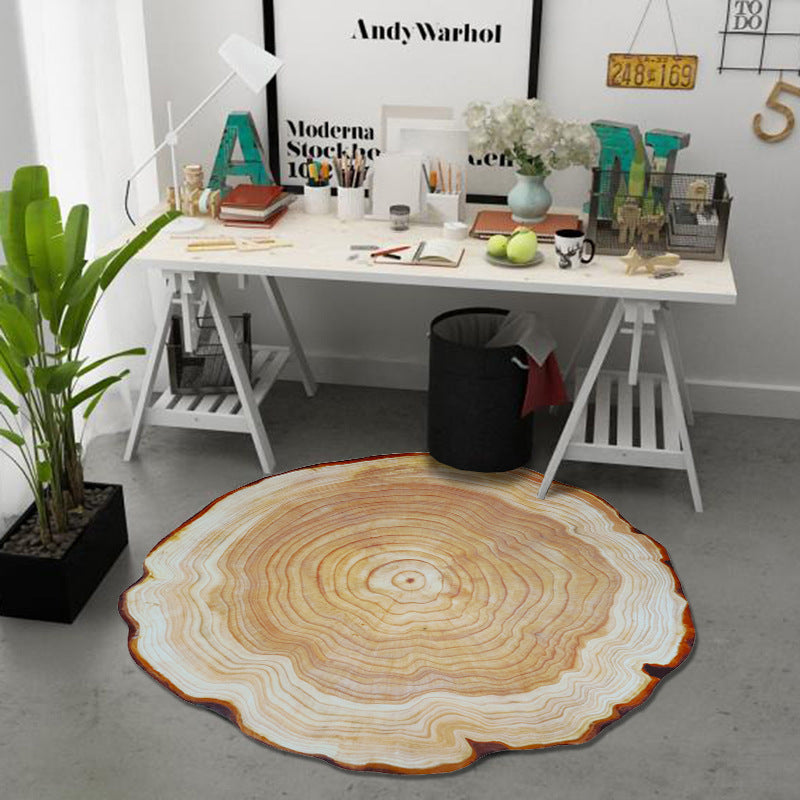Nordic Tree Annual Rings Rug Multi-Colored Polyester Carpet Non-Slip Stain Resistant Pet Friendly Rug for Sitting Room Clearhalo 'Area Rug' 'Rug' 2171497