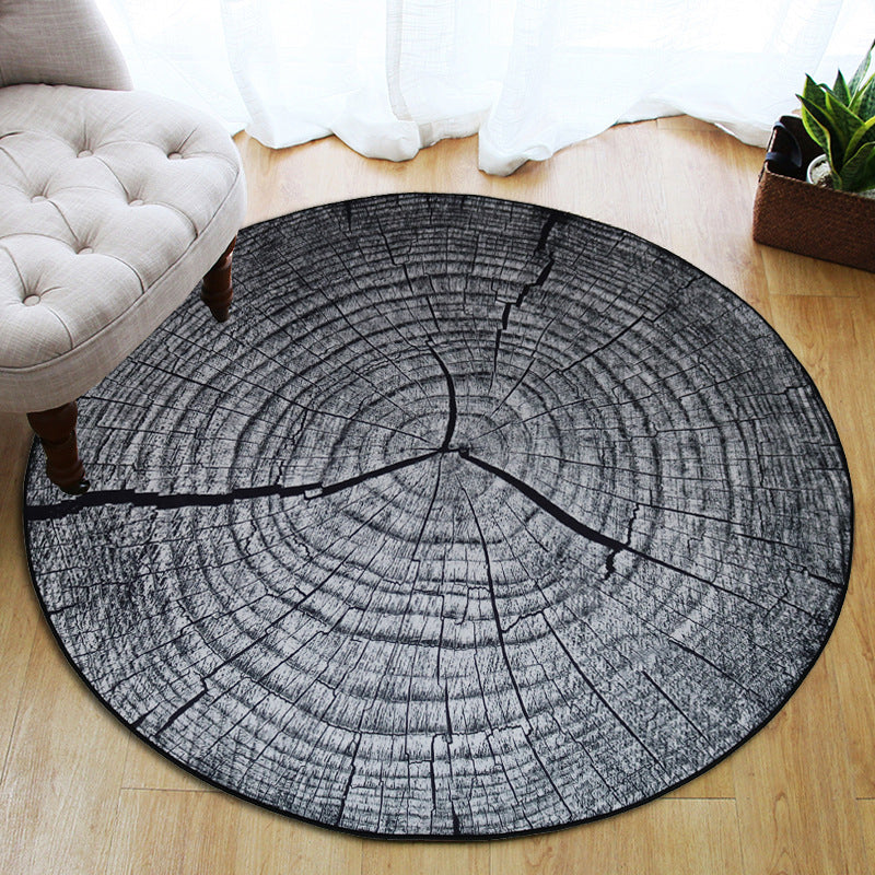 Nordic Tree Annual Rings Rug Multi-Colored Polyester Carpet Non-Slip Stain Resistant Pet Friendly Rug for Sitting Room Clearhalo 'Area Rug' 'Rug' 2171499