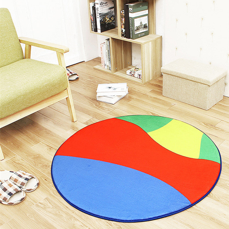 Creative Sports Ball Print Rug Multicolor Modern Rug Polyester Stain Resistant Anti-Slip Backing Machine Washable Carpet for Boys Room Red-Blue Clearhalo 'Area Rug' 'Rug' 2171577