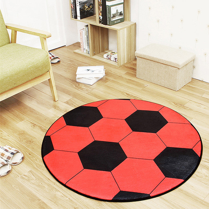 Creative Sports Ball Print Rug Multicolor Modern Rug Polyester Stain Resistant Anti-Slip Backing Machine Washable Carpet for Boys Room Orange Clearhalo 'Area Rug' 'Rug' 2171578