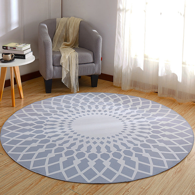 Cool Multi Colored Novelty Rug Synthetics 3D Illusion Area Rug Machine Washable Anti-Slip Pet Friendly Carpet for Living Room Gray-Purple Clearhalo 'Area Rug' 'Rug' 2171585