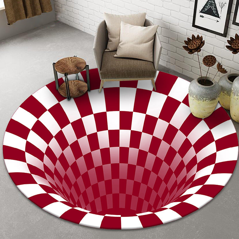 Funny Novelty Rug Multicolor Visual Deception Spiral Trap Rug Non-Slip Washable Pet Friendly Rug for Room Clearhalo 'Area Rug' 'Rug' 2171600