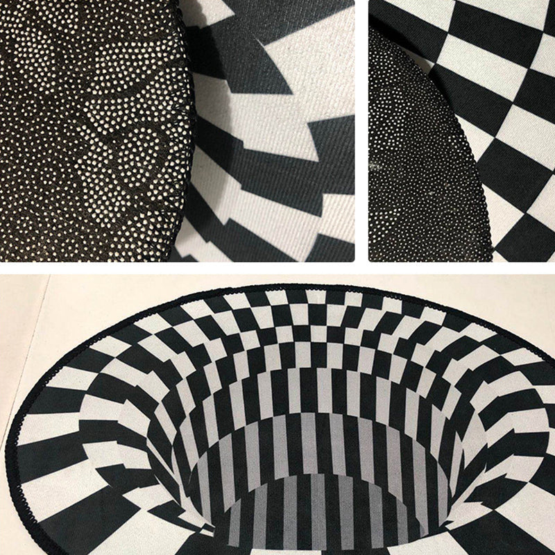 Creepy Hole 3D Illusion Rug Black and White Modern Rug Polypropylene Pet Friendly Non-Slip Stain Resistant Carpet for Sitting Room Clearhalo 'Area Rug' 'Rug' 2171646