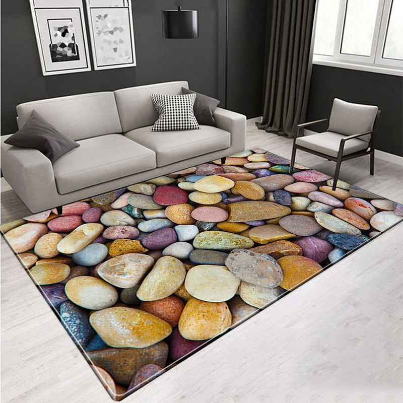 Nordic Cobblestone Print Rug Multi Colored Polyester Carpet Washable Stain Resistant Non-Slip Rug for Living Room Clearhalo 'Area Rug' 'Rug' 2171658