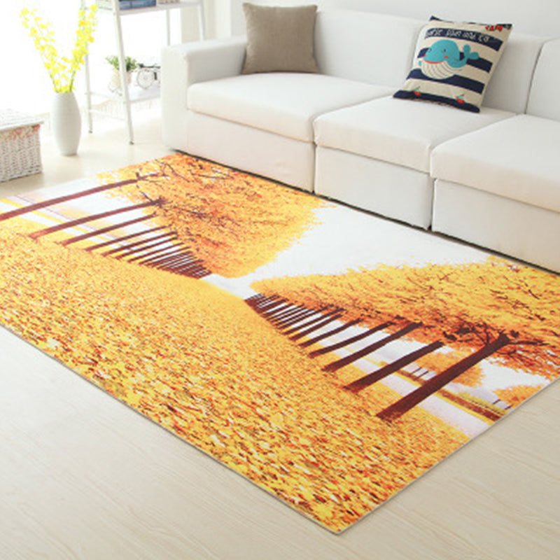 Splendid Multicolor Natural Scenery Rug Polyester Modern Rug Stain Resistant Washable Non-Slip Backing Rug for Family Room Golden Clearhalo 'Area Rug' 'Rug' 2171680