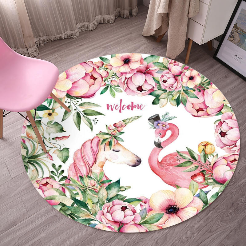 Tropical Flamingo Rug Multicolor Synthetics Carpet Washable Anti-Slip Backing Pet Friendly Rug for Living Room Clearhalo 'Area Rug' 'Rug' 2171701