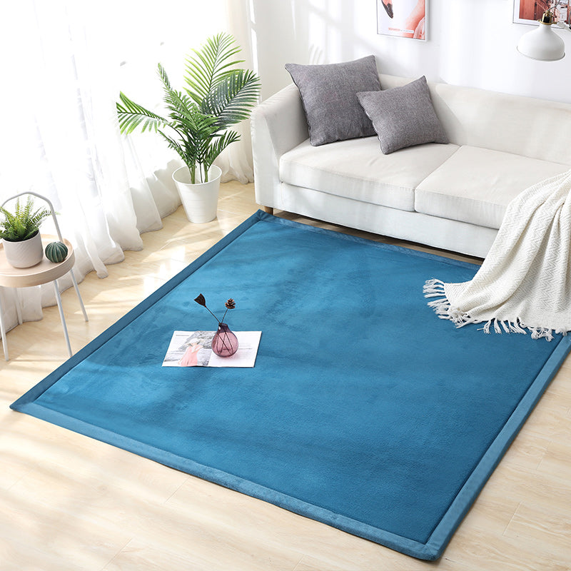 Comfort Multicolor Simple Rug Polypropylene Plain Area Rug Anti-Slip Backing Machine Washable Pet Friendly Carpet for Home Aqua Clearhalo 'Area Rug' 'Casual' 'Rugs' Rug' 2172325