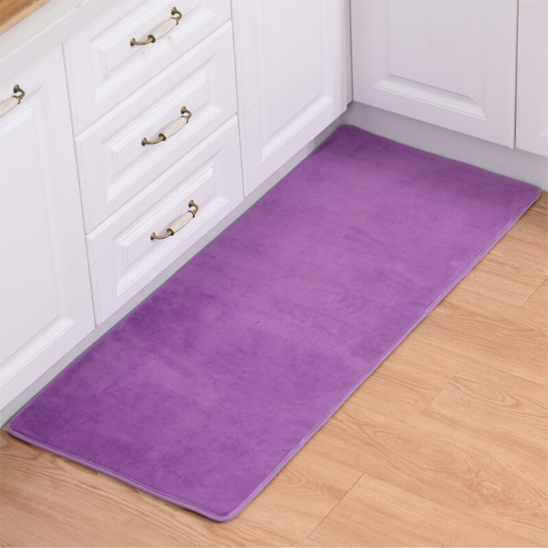 Multi-Colored Plain Runner Rug Polypropylene Minimalistic Carpet Anti-Slip Backing Washable Pet Friendly Area Rug for Kitchen Purple 2' x 5'3