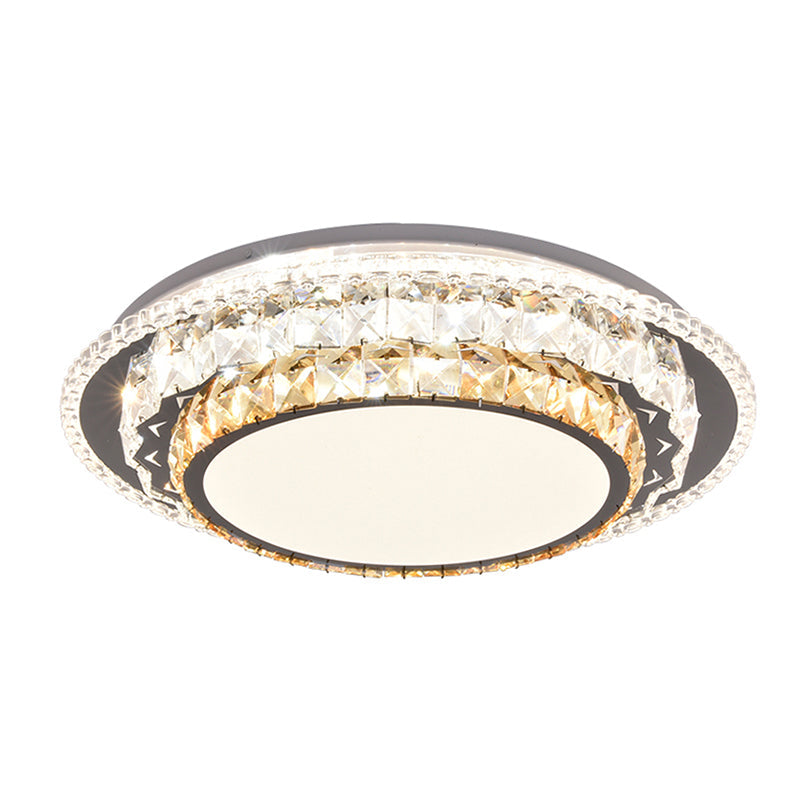 Round Bedroom LED Flush Mount Crystal Modern Flushmount Ceiling Light in Stainless-Steel Clearhalo 'Ceiling Lights' 'Close To Ceiling Lights' 'Close to ceiling' 'Flush mount' Lighting' 2172704