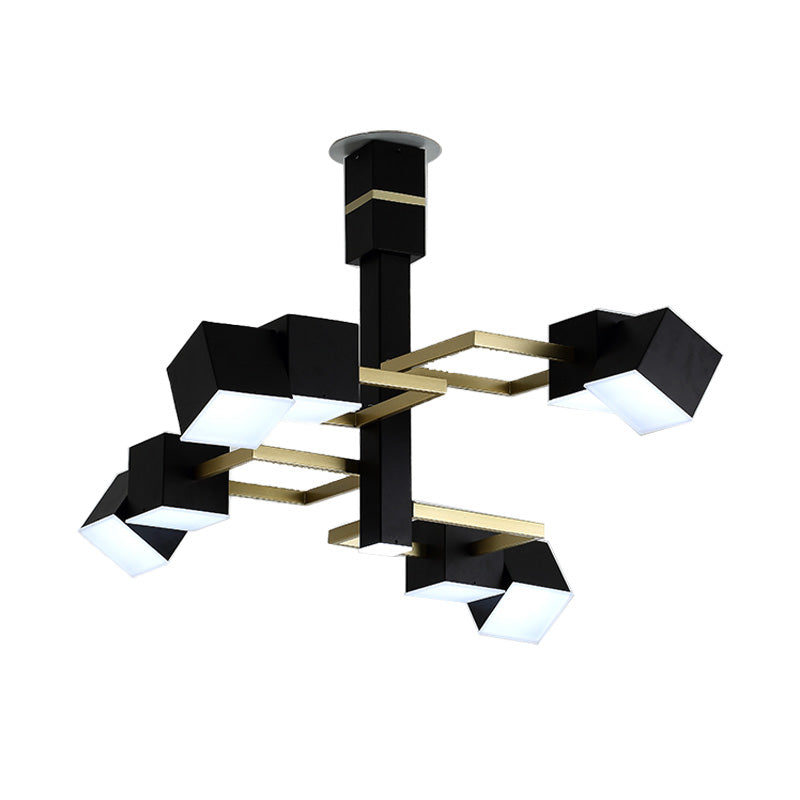 Tiered Pendant Chandelier Retro Metal Black 8 Lights Hanging Ceiling Light, 30