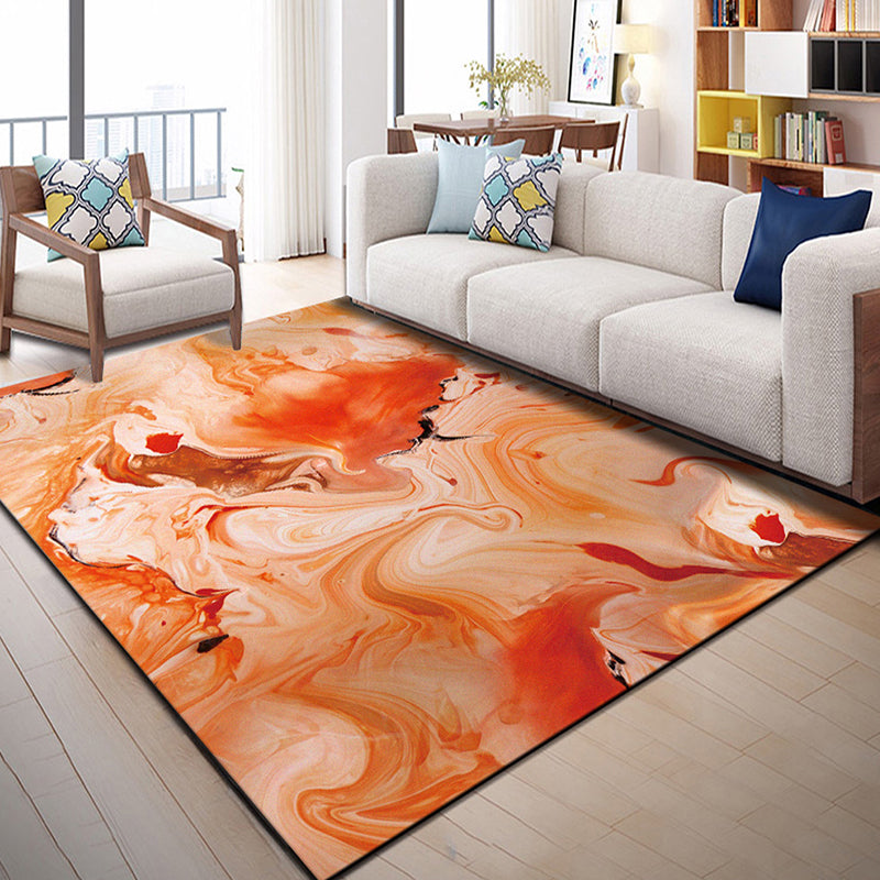 Multi Color Geometric Graphic Rug Polypropylene Novelty Rug Machine Washable Anti-Slip Stain Resistant Rug for Great Room Orange Clearhalo 'Area Rug' 'Rug' 2183530